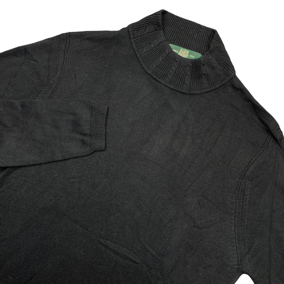 Orvis Medium Black 100% Silk Men’s Mock Neck Sweater Long Sleeve - Picture 2 of 4
